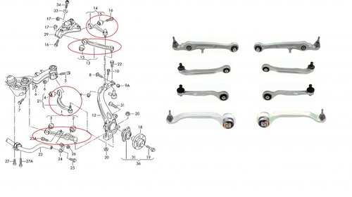 SET BRATE SUSPENSIE FATA PENTRU VW PHAETON , 