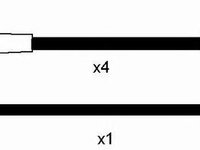 Set cablaj aprindere SKODA FAVORIT L/LX/GLX 1,3 - OEM-NGK: 759|RC-MX401 - W02606826 - LIVRARE DIN STOC in 24 ore!!!