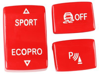 Set Capace Butoane Consola Schimbator Viteze Sport / Ecopro, Off, Pdc Compatibil Bmw Seria 1 F20 2011-2019 8063 Rosu