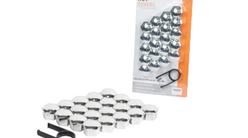 Set capace prezoane roata Automax, 17mm, 20buc, crom