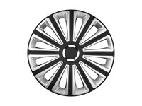 Set Capace Roti 16` Silver&Black Cu Inel Cromat Trend Mega Drive Cod:7671