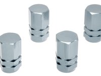 Set capacele auto Automax pentru ventil hexagon silver, 4 buc.