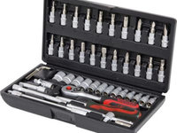 SET CHEI TUBULARE DE 1/4 CHROME. 48 DE PIESE 918.0648 KS TOOLS