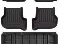 Set Covorase Auto Cauciuc Negro Seat Leon 2 1P1 2005-2012 Pro Line Tip Tavita 3D 3D407145 + Tavita Portbagaj Negro Seat Leon 2 1P1 2005-2012 Hatchback TM405202