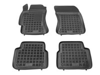 Set covorase auto din cauciuc Subaru Forester (Sh), 01.2008-03.2013, negru, presuri tip tavita, Rezaw 202701, Aftermarket