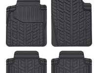 Set covorase auto universale CUSTO POL Tyre, PVC, ajustabile, negru, 4 bucati