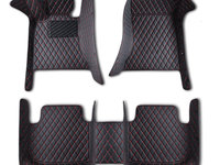 Set Covorase Premium Lux Piele Eco BMW seria 6 F12 2011-2017 Negru, cusatura rosie SL-370