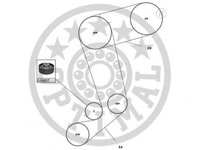 Set curea de distributie AUDI 500 (43, C2), AUDI 500 (44, 44Q, C3), AUDI 100 Avant (43, C2) - OPTIMAL SK-1129