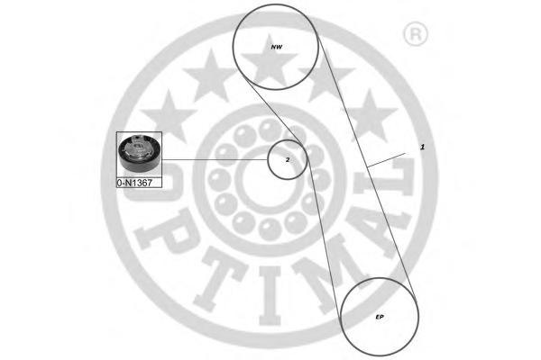 Set curea de distributie FORD FIESTA Mk IV (JA_, JB_), FORD COURIER caroserie (J5_, J3_), FORD FOCUS (DAW, DBW) - OPTIMAL SK-1341
