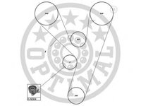 Set curea de distributie MITSUBISHI SIGMA (F2_A, F1_A), MITSUBISHI PAJERO/SHOGUN I (L04_G, L14_G), MITSUBISHI SHOGUN II (V3_W, V2_W, V4_W) - OPTIMAL S