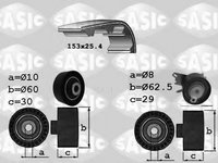 Set curea de distributie PEUGEOT 307 (3A/C), PEUGEOT 307 SW (3H), PEUGEOT 807 (E) - SASIC 1750028