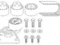 Set curea de distributie PEUGEOT 406 limuzina (8B), PEUGEOT 406 Estate (8E/F), PEUGEOT 607 limuzina (9D, 9U) - TOPRAN 722 795