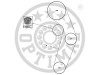 Set curea de distributie RENAULT EXTRA caroserie (F40_, G40_), RENAULT CLIO (B/C57_, 5/357_), RENAULT 19 (B/C53_) - OPTIMAL SK-1021