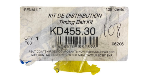 Set curea distributie 1.8 Benzina RENAULT LAGUNA I (B56_, 556_) [ 1993 - 2002 ] SNR KD455.20