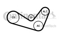 Set curea transmisie cu caneluri AUDI A3 (8P1) (2003 - 2012) CONTITECH 6PK1050K1