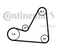 Set curea transmisie cu caneluri PEUGEOT 307 CC (3B) (2003 - 2016) CONTITECH 6PK1070K3