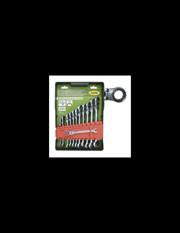 Set de 12 cheie combinate flexibile cu clichet jbm