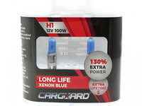 Set de 2 becuri Halogen H1, 100W +130% Intensitate - LONG LIFE - CARGUARD BHA031