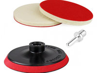 Set De Lustruit Felt Car Cu Doua Tampoane + Disc 125 Mm + Adaptor M14 Amio 02649