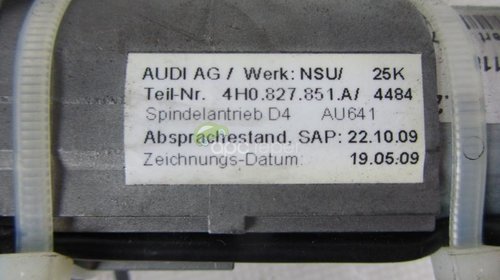 Set deschidere/inchidere portbagaj electric original Audi A8/S8 4H