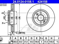 Set discuri fata Ate ventilate renault clio2,kangoo,laguna,megane,scenic 280mm