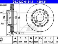 Set discuri frana fata ate pt peugeot 205