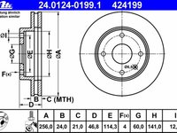 Set discuri frana fata Chevrolet Lacetti ATE motorizari benzina