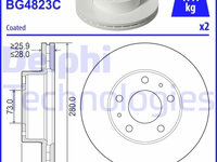 Set discuri frana fata DELPHI, Citroen Jumper, 04.2006-, Fiat Ducato (250/290), Peugeot Boxer 04.2006-, Fata, puntea fata, Sistem de franare : BREMBO