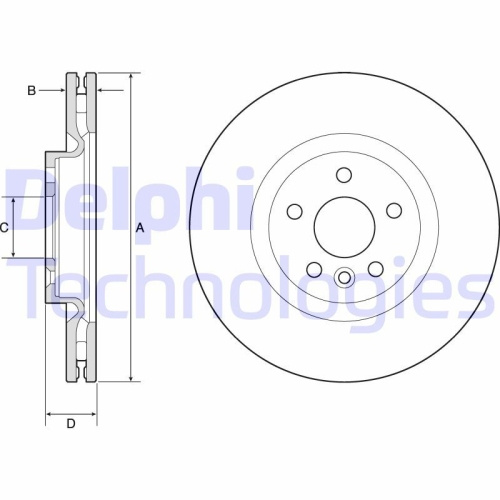 Set discuri frana fata DELPHI, Land Rover Discovery Sport (L550), 09.2014-, Range Rover Evoque (L538), 06.11-, Fata, Fata, Pana la numar sasiu : (V)GH999999, De la numarul de sasiu : (V)HH000001, puntea fata, puntea fata