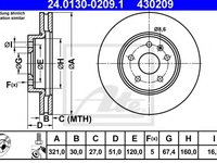 Set Discuri Frana Opel Insignia Roti 17' 321mm J61 ATE