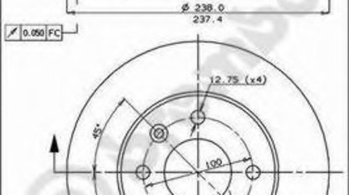 Set discuri frana punte fata brembo pt dacia,