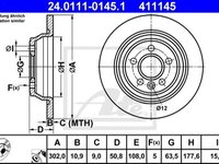 Set discuri frana spate ate pt ford galaxy,kuga,mondeo 4,s-max