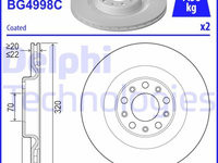 Set discuri frana spate DELPHI, Alfa Romeo Giulia (952 ), 10.2015-, Stelvio (949 ), 12.2016-, spate, puntea spate