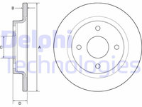 Set discuri frana spate DELPHI, Ford Fiesta VII (Hj, Hf), 05.2017-, spate, puntea spate, Sistem de franare : TEVES