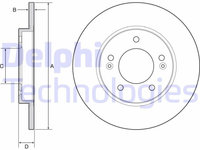 Set discuri frana spate DELPHI, Hyundai I30, 11.2016-, I30 Combi (Pde), 03.2017-, I30 Fastback (Pde, Pden), 06.2017-, spate, puntea spate