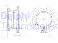 Set discuri frana spate DELPHI, IVeco Daily IV, 05.2006-03.2012, Daily V, 09.2011-02.2014, Daily Vi, 03.2014-, spate, puntea spate