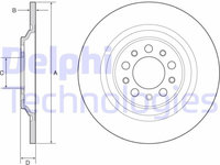 Set discuri frana spate DELPHI, Jeep Cherokee (Kl), 06.2013-, spate, puntea spate