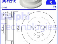 Set discuri frana spate DELPHI, Lexus IS III ( E3 ), 04.2013-, spate, puntea spate