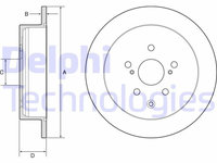 Set discuri frana spate DELPHI, Lexus RX ( L1 ), 12.2008-12.2015, Toyota Highlander / Kluger ( U5 ), 12.2013-, Sienna ( L3 ), 01.2010-, spate, spate, Tara productie vehicul : Japonia, Tara productie vehicul : USA, puntea spate, puntea spate