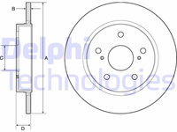 Set discuri frana spate DELPHI, Toyota Auris (E15), 10.2006-09.2012, Auris (E18), 10.2012-12.2018, Corolla Sedan (E15/E18), 2006-2019, spate, Tara productie vehicul : Turcia, Marea Britanie, puntea spate