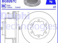 Set discuri frana spate DELPHI, VW Crafter Bus (Syi, Syj), 09.2016-, Crafter Caroserie (Sy , Sx ), 09.2016-, Crafter Platforma / Sasiu (Sz ), 11.2016-, spate, Pt. numar PR : 1LB, puntea spate