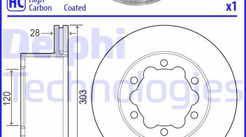 Set discuri frana spate DELPHI, VW Crafter Bu