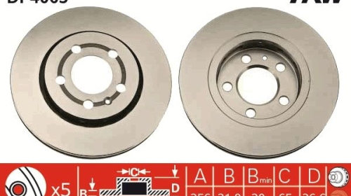 Set discuri frana spate TRW Audi A3 (8L) 1996