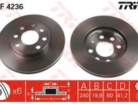 Set Discuri Frane Fata Opel Corsa C cu ABS 240mm TRW