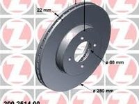 Set discuri zimermann punte fata pt nissan 200sx,almera 2,primera