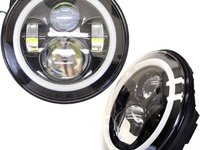 Set faruri cu Angel Eyes si 2 faze JEEP CJ-7 1976-1986 - LY-7"-0048BWW