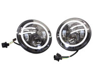 Set faruri cu Angel Eyes si 2 faze LY-7"-0048BWW