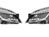 Set faruri tuning OPEL ASTRA H, 10.2003-04.2007, partea stanga+dreapta, Taiwan, cu indicator led, cu lumina de parcare LED, H1+H1+LED, manual, negru, transparent, halogen