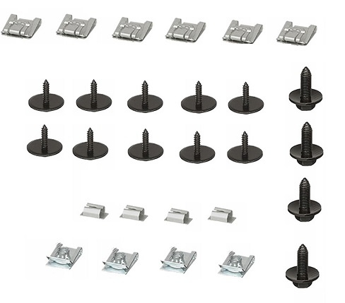 Set fixare scut protectie sub motor Clasa C (W203) 2000-2007, Clasa C (W204), 2007-2014, Clasa C Sportcoupe (Cl203), 2000-2008, Clasa E W211/W212 2002-2016, fixare scut sub motor + scut transmisie