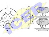 Set frana, frana disc AUDI A3 (8L1), SKODA OCTAVIA (1U2), VW GOLF Mk IV (1J1) - ICER 31338-5603